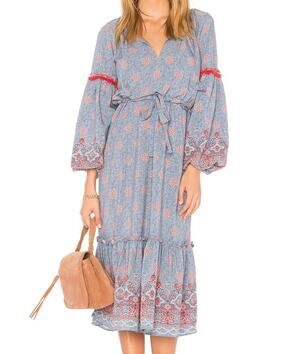 Misa Los Angeles Tuckernuck Meike Blouson Sleeve Boho Anthropologie Midi Dress